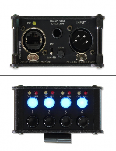 GLENSOUND | Beatrice B4+ 4M | Boitier Ceinture compact DANTE/AES67 | 4 canaux | XLR-4M